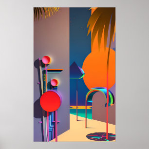 Tegen de muur poster
