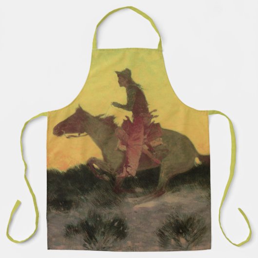 Tegen de zonsondergang van Remington, Vintage Cowb Schort (Voorkant)