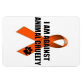 Tegen Dierenmishandeling Oranje Bewustmakingslint Magneet (Horizontaal)