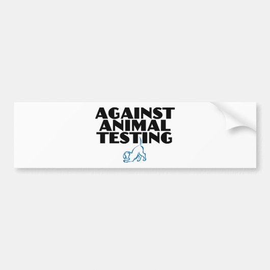 Tegen dierproeven bumpersticker (Voorkant)