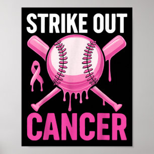 Tegen kanker Borstkanker bewustzijn honkbal Poster