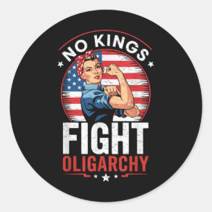 Tegen Oligarchie Protestbord Democratie Geen Konin Ronde Sticker