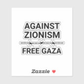 Tegen Zionisme Vrij Gaza Sticker (Vel)
