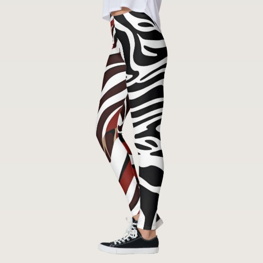 Tegengestelde Zebra Pattern Leggings (Links)