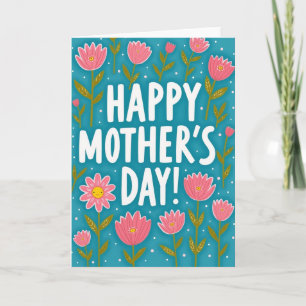 Tegengroene bloemencelebratiekaart kaart