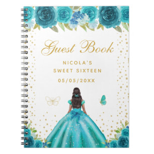 Tegengroene Bloemige Donkere Huid Prinses Sweet Si Notitieboek