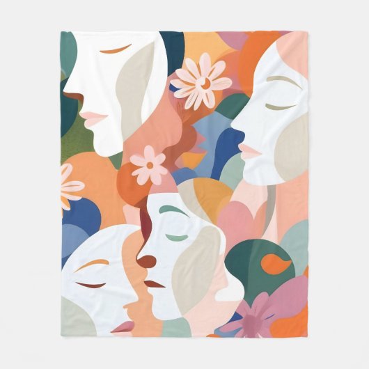 Tegenover de bloemen fleece deken (Voorkant)