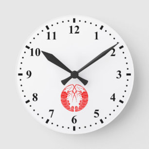 Tegenover elkaar staande garnaal cirkel ronde klok