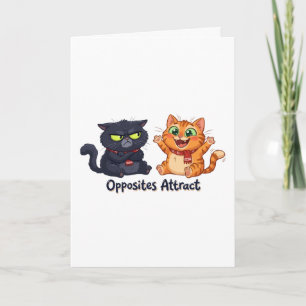 Tegenstellingen Trekken Schattige Katten Ontwerp A Kaart