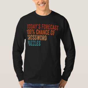 Tegenwoordig zijn er 100 kruiswoordpuzzels Funny V T-shirt