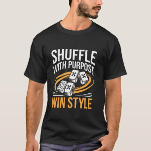 Tegoed Schudden Winnen Met Stijl Tegel Spel Mahj T-shirt