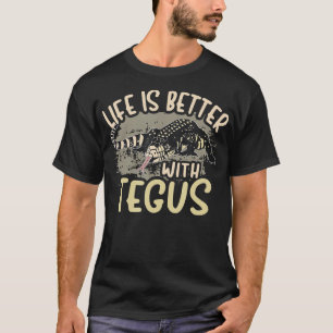 Tegu Lizard Reptile Life is beter dan Tegus Herp T-shirt