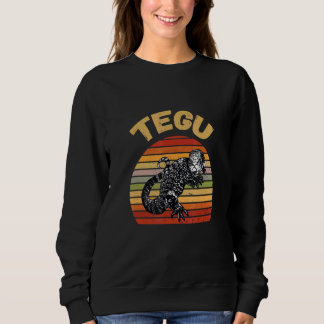 Tegu  Retro Sunset Reptile Tegu Lizard Rept Trui