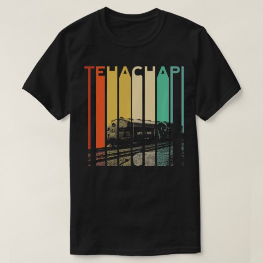 Tehachapi California Mountain Retro Railroad Train T-shirt (Design voorkant)