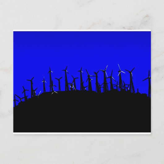 Tehachapi Wind Boerderij Silhouette Briefkaart (Voorkant)