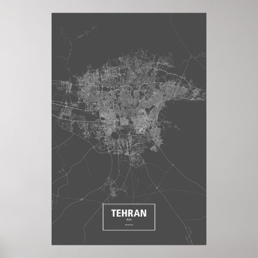 Teheran, Iran (zwart wit) Poster (Voorkant)