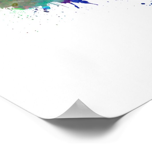 Teheran skyline in waterverf poster (Hoek)