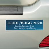 Tehol/Bugg 2020 - Haal de balkafels naar beneden Bumpersticker (Op auto)