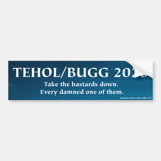Tehol/Bugg 2020 - Haal de balkafels naar beneden Bumpersticker (Voorkant)