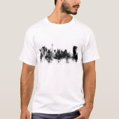 Tehran Iran Skyline Black White T-shirt (Voorkant)