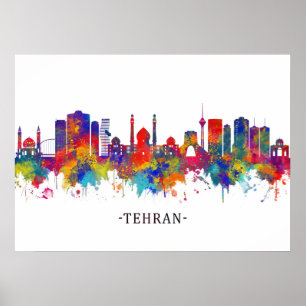 Tehran Iran Skyline Poster