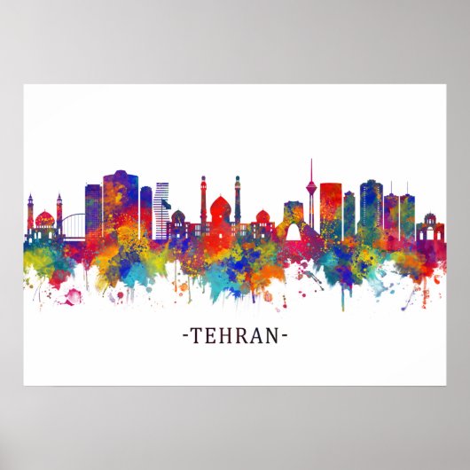 Tehran Iran Skyline Poster (Voorkant)