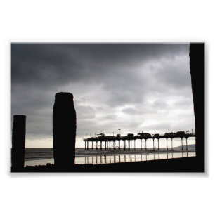 Teignmouth pier en Beach Devon England UK Foto Afdruk