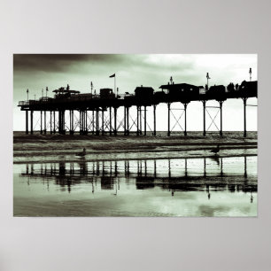 Teignmouth pier en Beach Devon England UK Poster