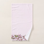 Teinte claire rose avec bordure en fleur de printe (Serviette à main)