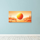 Teinte Orange Tangérine Vive - Art Mural Minimalis (Insitu (Plancher de Bois))