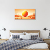 Teinte Orange Tangérine Vive - Art Mural Minimalis (Insitu(Chambre))