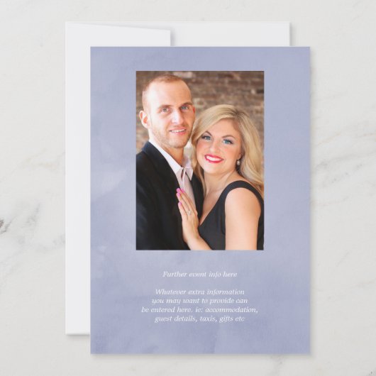 teintes du Faire-part de mariage floral bleu (Dos)