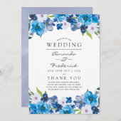 Teintes du programme de mariage floral bleu (Devant / Derrière)