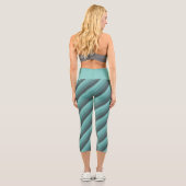 Teintes vertes Diagonal Stripes Capri Leggings (Verso)