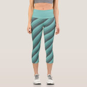 Teintes vertes Diagonal Stripes Capri Leggings (Recto)