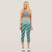Teintes vertes Diagonal Stripes Capri Leggings (Recto)