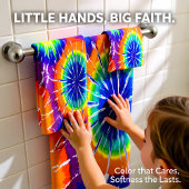 Teinture à cravate orange vert et jaune