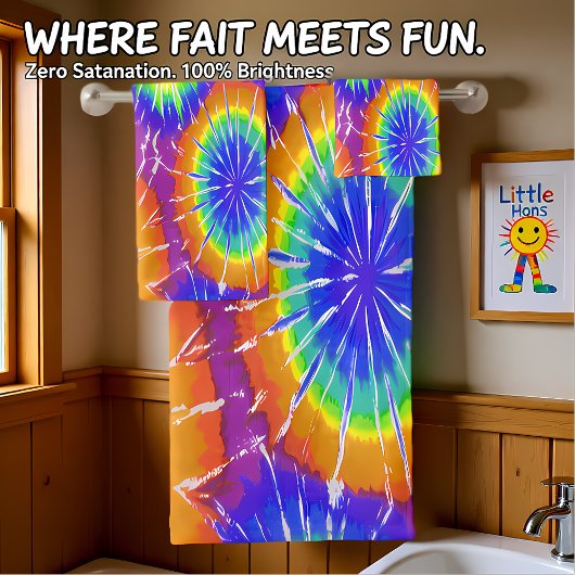 Teinture à cravate orange vert et jaune