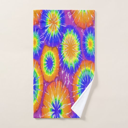 Teinture à cravate orange vert et jaune (Serviette à main)