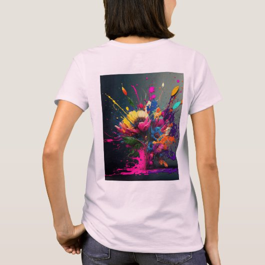 Teinture d'aquarelle design T-shirt fille (Dos)