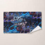 Teinture en marbre noir, bleu, bordeaux (Serviette à main)