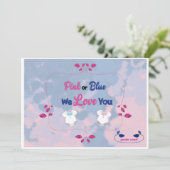 Teinture rose ou bleu Die Genre Révéler Invitation (Debout devant)