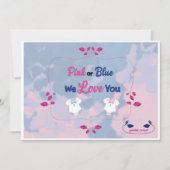 Teinture rose ou bleu Die Genre Révéler Invitation (Devant)