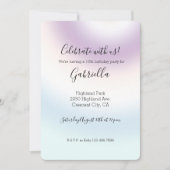 Teinture tie purple blanc bleu Invitation (Devant)