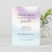 Teinture Tie Purple White Blue Invitation (Debout devant)