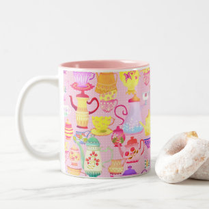 Teintures et tasses roses