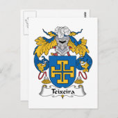 Teixeira Family Crest Briefkaart (Voorkant / Achterkant)