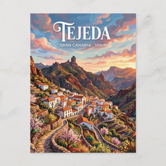 Tejeda dorp Spanje Briefkaart (Voorkant)