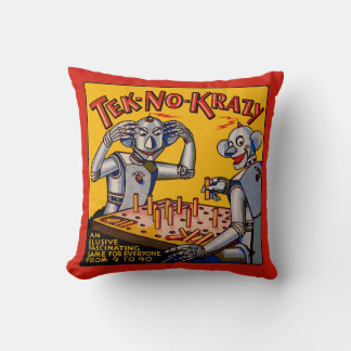  "Tek-No-Krazy" robotspel Graphic Pillow Kussen