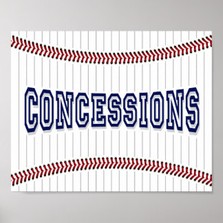 Teken afdrukken van CONCESSIES voor Baseball Party Poster